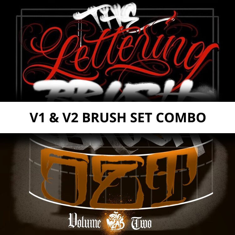 The Lettering Brush Set, V1 & V2 COMBO SALE PRICE BIG MEAS